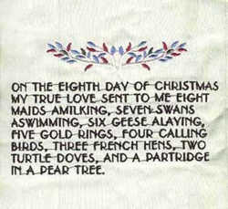 12 days of christmas machine embroidery design