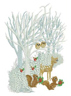 Wonder Machine Embroidery Designs by Stitchingart. Easter and religious christmas set. With deer, squirrels, owls, bunnies and animals around mary
