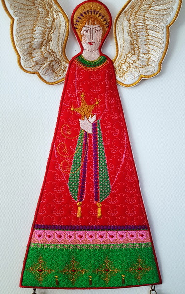 Christmas 2018 machine embroidery designs. Christmas angel.