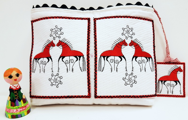 Folklore Machine Embroidery Designs by Stitchingart. Folklore purse, horses, folk, artistic machine embroidery designs, fun