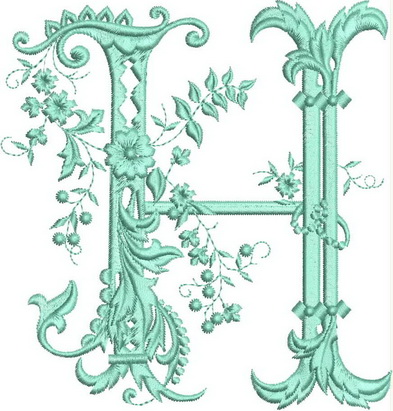 Monograms Machine Embroidery Designs. Letter H
