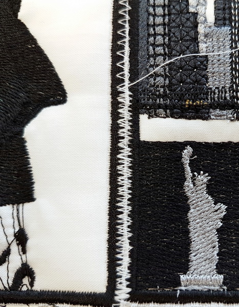 New York machine embroidery designs. repeat the zig zag stitch