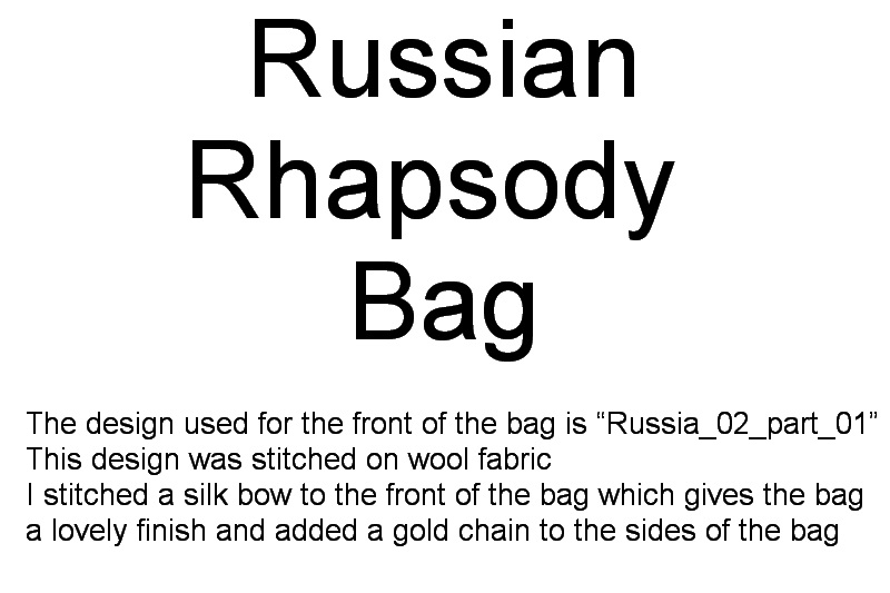 Russian Rhapsody Machine Embroidery Designs